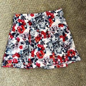 Red white and blue floral skirt